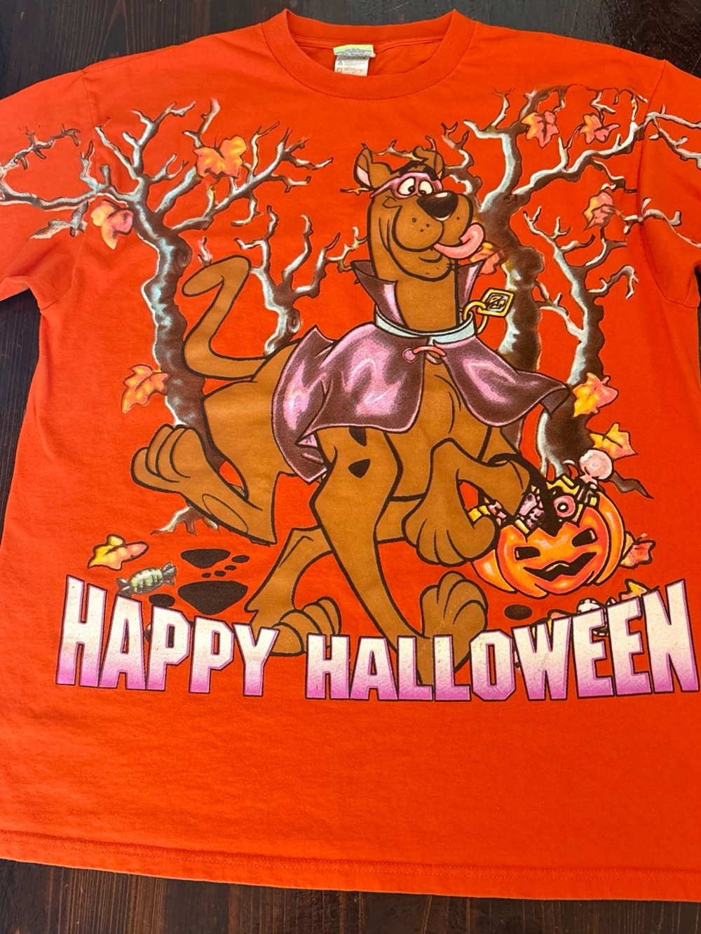 Vintage Cartoon Network Scooby-Doo Orange Halloween Graphic Tee
